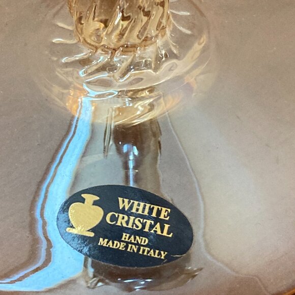 Murano Crystal Candle Holder Long Stem Made In Italy - Picture 5 of 6